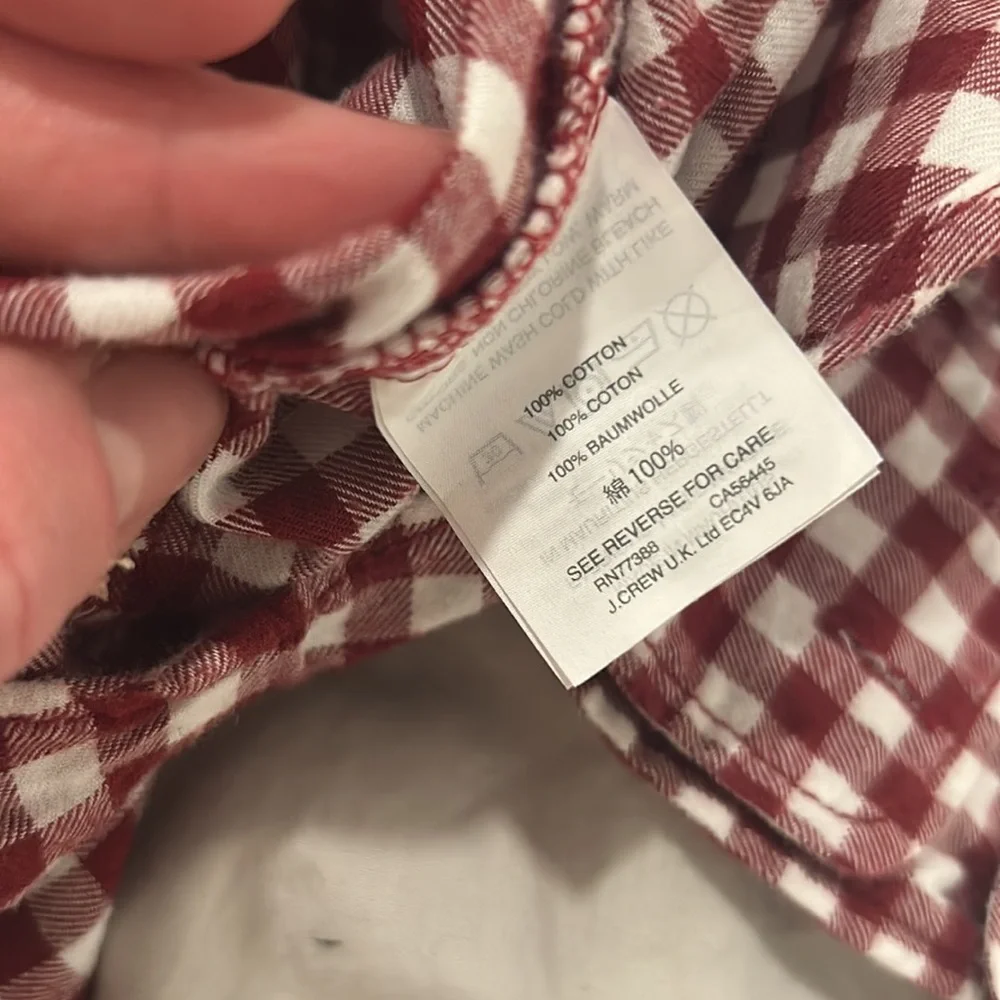 J.Crew Mercantile Red soft gingham cotton button-Up Shirt size small